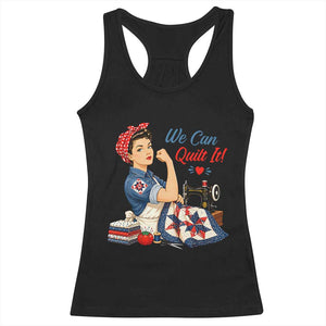 Funny Rosie We Can Quilt It Racerback Tank Top Quilting Sewing Crafty Joke