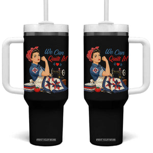Funny Rosie We Can Quilt It Tumbler With Handle Quilting Sewing Crafty Joke