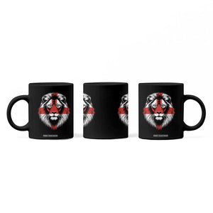 Majestic England Lion Face Graphic Coffee Mug Patriotic St. Georges Cross British Pride Heritage