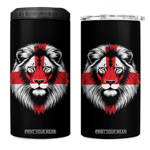 Majestic England Lion Face Graphic 4 in 1 Can Cooler Tumbler Patriotic St. Georges Cross British Pride Heritage