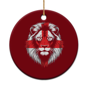 Majestic England Lion Face Graphic Ceramic Ornament Patriotic St. Georges Cross British Pride Heritage
