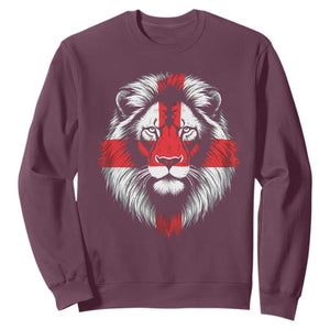 Majestic England Lion Face Graphic Sweatshirt Patriotic St. Georges Cross British Pride Heritage