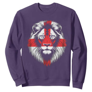 Majestic England Lion Face Graphic Sweatshirt Patriotic St. Georges Cross British Pride Heritage