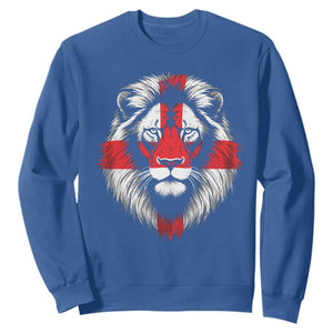 Majestic England Lion Face Graphic Sweatshirt Patriotic St. Georges Cross British Pride Heritage