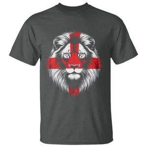 Majestic England Lion Face Graphic T Shirt Patriotic St. Georges Cross British Pride Heritage