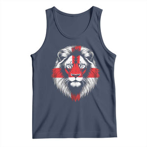 Majestic England Lion Face Graphic Tank Top Patriotic St. Georges Cross British Pride Heritage