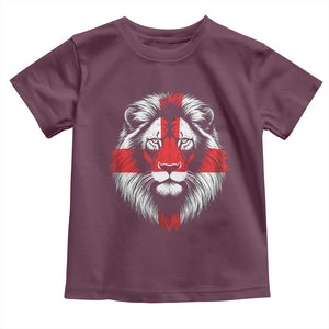 Majestic England Lion Face Graphic Toddler T Shirt Patriotic St. Georges Cross British Pride Heritage
