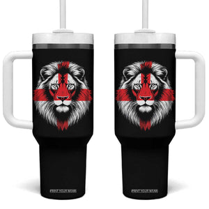 Majestic England Lion Face Graphic Tumbler With Handle Patriotic St. Georges Cross British Pride Heritage