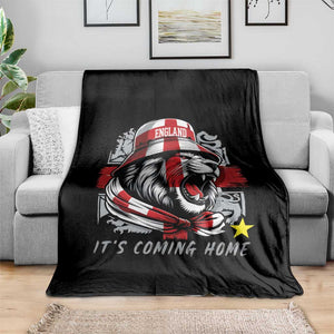 Roaring Lions England Football Pride Throw Blanket Retro Patriotic Soccer British Football Fans