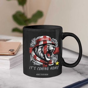 Roaring Lions England Football Pride Coffee Mug Retro Patriotic Soccer British Football Fans