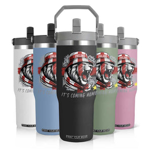 Roaring Lions England Football Pride Flip Straw Tumbler Retro Patriotic Soccer British Football Fans
