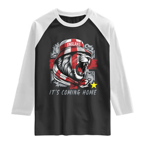 Roaring Lions England Football Pride Raglan Shirt Retro Patriotic Soccer British Football Fans