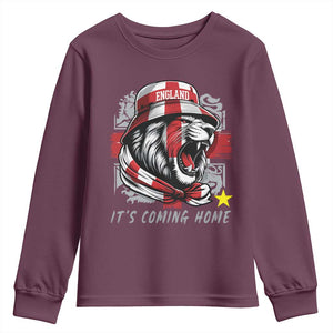 Roaring Lions England Football Pride Youth Sweatshirt Retro Patriotic Soccer British Football Fans