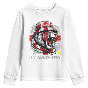 Roaring Lions England Football Pride Youth Sweatshirt Retro Patriotic Soccer British Football Fans