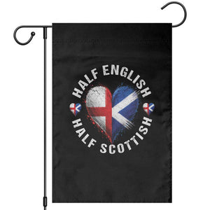 Half English Half Scottish Heritage Garden Flag Heart St Georges Cross and Saltire Pride