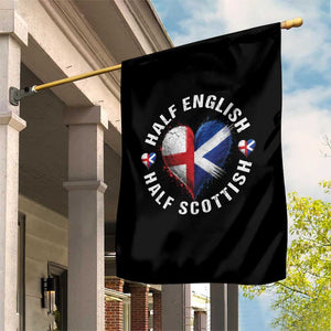 Half English Half Scottish Heritage Garden Flag Heart St Georges Cross and Saltire Pride