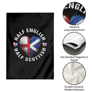 Half English Half Scottish Heritage Garden Flag Heart St Georges Cross and Saltire Pride