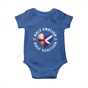 Half English Half Scottish Heritage Baby Onesie Heart St Georges Cross and Saltire Pride