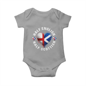 Half English Half Scottish Heritage Baby Onesie Heart St Georges Cross and Saltire Pride