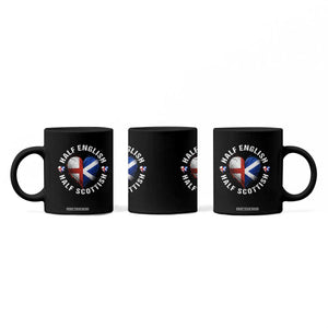 Half English Half Scottish Heritage Coffee Mug Heart St Georges Cross and Saltire Pride