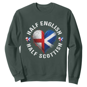 Half English Half Scottish Heritage Sweatshirt Heart St Georges Cross and Saltire Pride