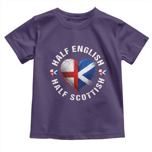 Half English Half Scottish Heritage Toddler T Shirt Heart St Georges Cross and Saltire Pride