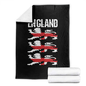 Vintage Three Lions England Pride Throw Blanket Patriotic Soccer British Football Fans