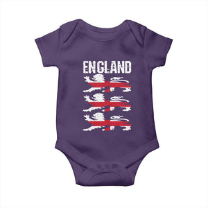 Vintage Three Lions England Pride Baby Onesie Patriotic Soccer British Football Fans