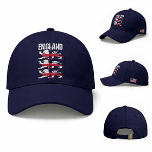 Vintage Three Lions England Pride Baseball Cap Patriotic Soccer British Football Fans