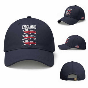 Vintage Three Lions England Pride Baseball Cap Patriotic Soccer British Football Fans