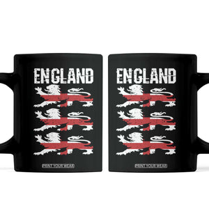 Vintage Three Lions England Pride Coffee Mug Patriotic Soccer British Football Fans