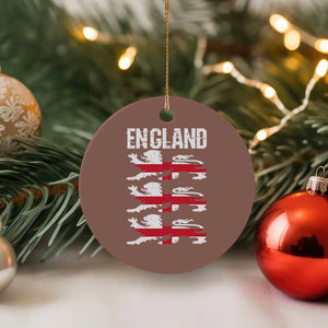 Vintage Three Lions England Pride Ceramic Ornament Patriotic Soccer British Football Fans