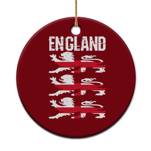 Vintage Three Lions England Pride Ceramic Ornament Patriotic Soccer British Football Fans