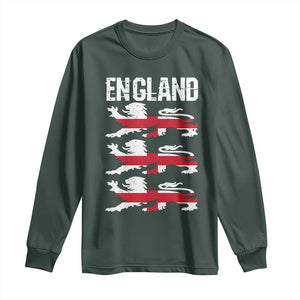 Vintage Three Lions England Pride Long Sleeve Shirt Patriotic Soccer British Football Fans