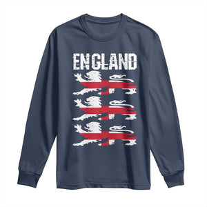 Vintage Three Lions England Pride Long Sleeve Shirt Patriotic Soccer British Football Fans