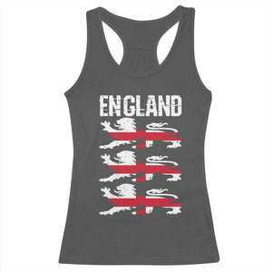 Vintage Three Lions England Pride Racerback Tank Top Patriotic Soccer British Football Fans