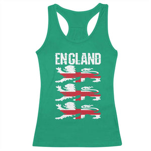 Vintage Three Lions England Pride Racerback Tank Top Patriotic Soccer British Football Fans