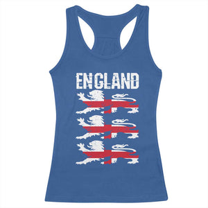 Vintage Three Lions England Pride Racerback Tank Top Patriotic Soccer British Football Fans