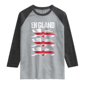 Vintage Three Lions England Pride Raglan Shirt Patriotic Soccer British Football Fans