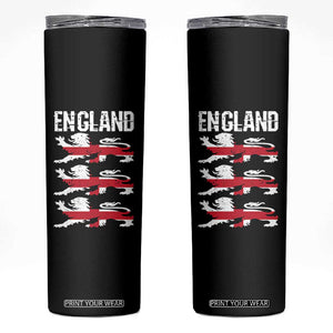 Vintage Three Lions England Pride Skinny Tumbler Patriotic Soccer British Football Fans