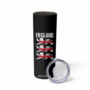 Vintage Three Lions England Pride Skinny Tumbler Patriotic Soccer British Football Fans
