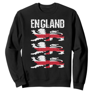 Vintage Three Lions England Pride Sweatshirt Patriotic Soccer British Football Fans