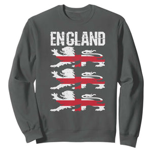 Vintage Three Lions England Pride Sweatshirt Patriotic Soccer British Football Fans
