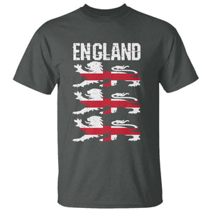 Vintage Three Lions England Pride T Shirt Patriotic Soccer British Football Fans
