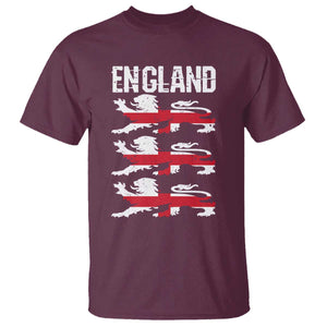 Vintage Three Lions England Pride T Shirt Patriotic Soccer British Football Fans