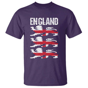 Vintage Three Lions England Pride T Shirt Patriotic Soccer British Football Fans