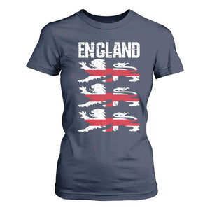 Vintage Three Lions England Pride T Shirt For Women Patriotic Soccer British Football Fans