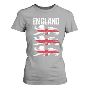 Vintage Three Lions England Pride T Shirt For Women Patriotic Soccer British Football Fans