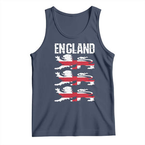 Vintage Three Lions England Pride Tank Top Patriotic Soccer British Football Fans