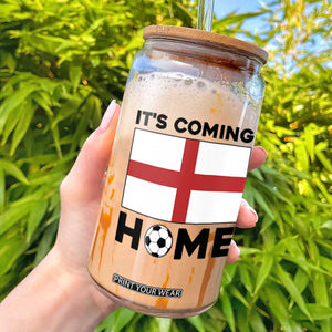 It is Coming Home England Football Flag Glass Can Patriotic Soccer Fans St Georges Cross Heritage Pride